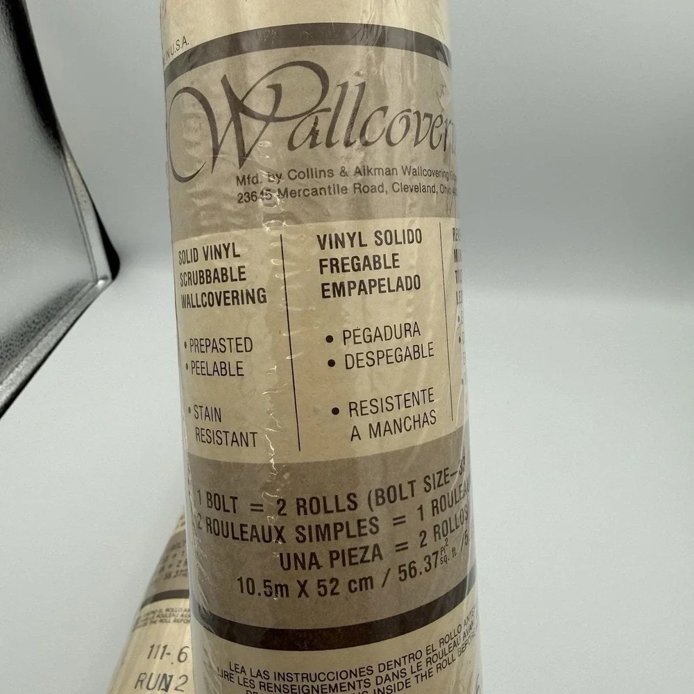 Vintage Collins & Aikman Wallcoverings Cream Pink Blue Floral 2 Double Rolls